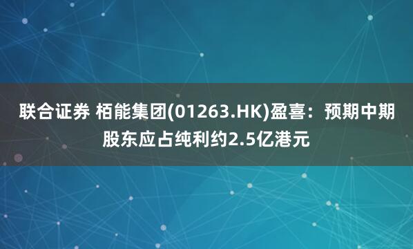 联合证券 栢能集团(01263.HK)盈喜：预期中期股东应占纯利约2.5亿港元